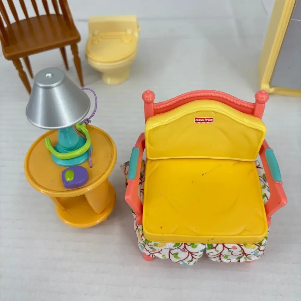 Fisher Price Loving Family‎ Furniture Lot Refrigerator Toilet Chairs Lamp Table